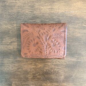 Floral Embossed Leather Wallet